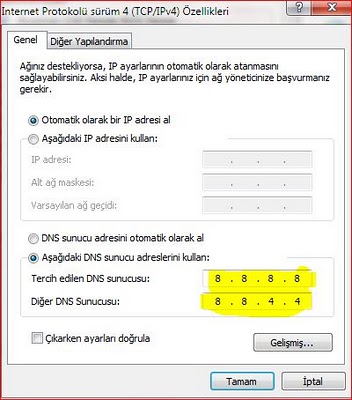 Dns Ayarı Değiştirme 6